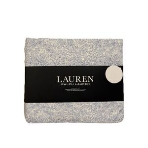 RALPH LAUREN Soma Blue Paisley FULL SHEET SET DESIGNER 4P COTTON